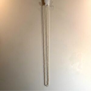 KISSAKA Elegant White Pearl Necklace Glass 70” in Length Single Strand